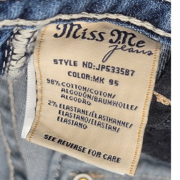 Miss Me Jeans Women 26 Boot Western Blue Denim Boho Bling Y2K Hip Hop JP5335b7 - Picture 9 of 10